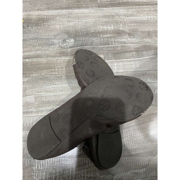 TORY BURCH EDDIE Gray Snake Print Slip On Ballet Flats Shoes Womens Sz 7 - Picture 7 of 7